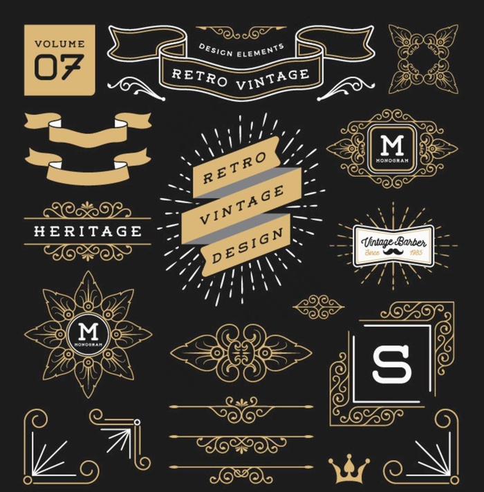 金色复古标签图片