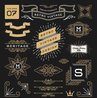 金色复古标签图片
