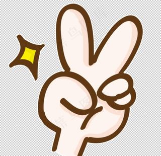 卡通剪刀手表情菜鸟图库片