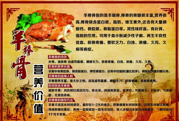 羊棒骨营养价值图片(3508X2480(DPI:300))psd模版下载