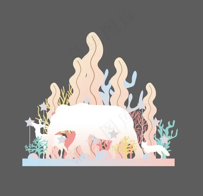 动物美陈图片ai矢量模版下载