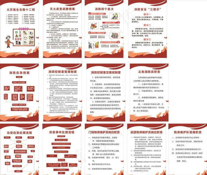 消防预案图片cdr矢量模版下载