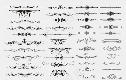 欧式花纹分割线图片