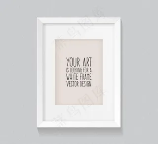 精致白色相框设计矢量图图片