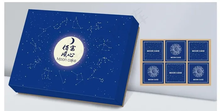 星空月饼盒图片ai矢量模版下载
