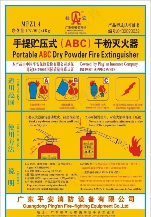 桂安手提贮压式ABC干粉灭火器图片