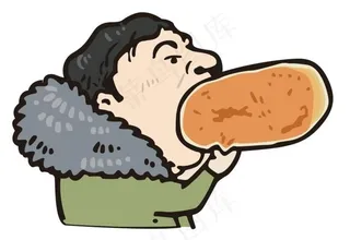 矢量吃热狗图片