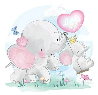手绘大象图片