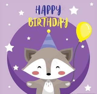 卡通动物生日图片