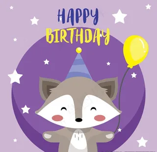 卡通动物生日图片