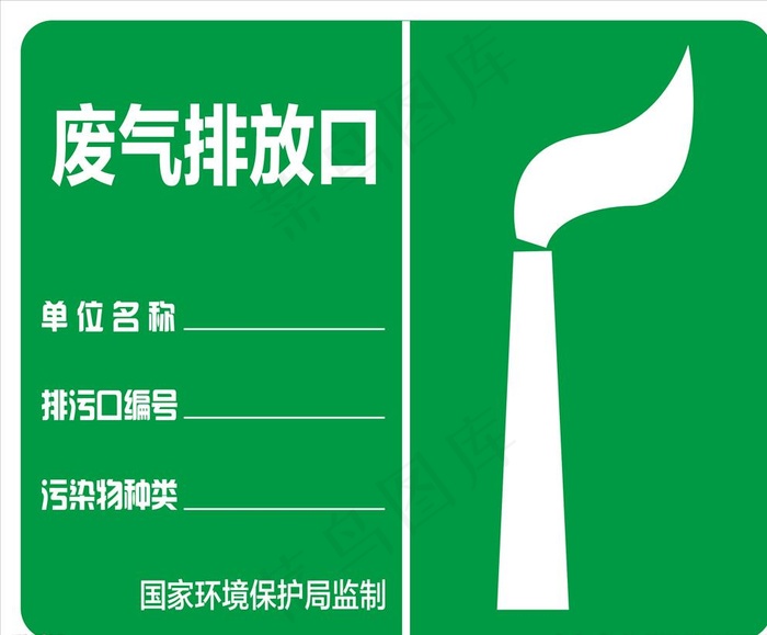 工厂排污标识牌废弃排放口警示牌图片psd模版下载
