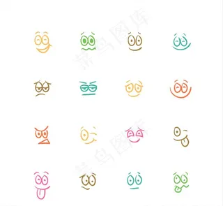 简单表情图标矢量素材图片