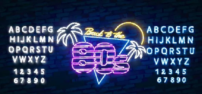 霓虹灯字母图片eps,ai矢量模版下载