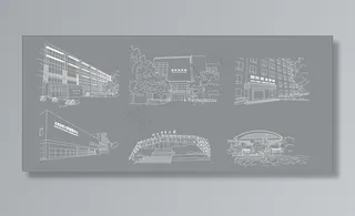 体育大学建筑勾线图片