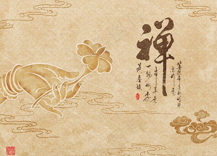 禅静佛心莲花背景墙图片(9071X6803(DPI:72))psd模版下载
