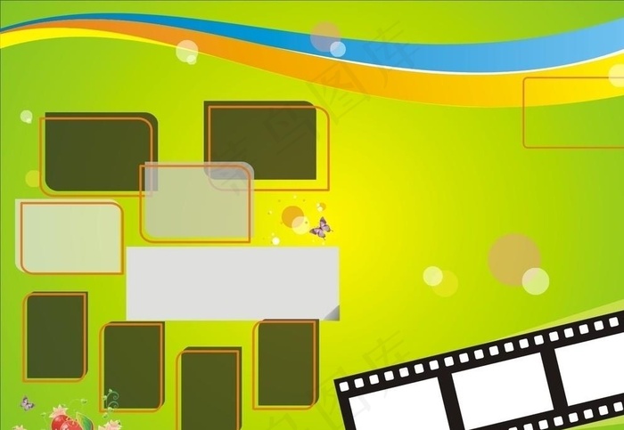 绿色底色板报框图片