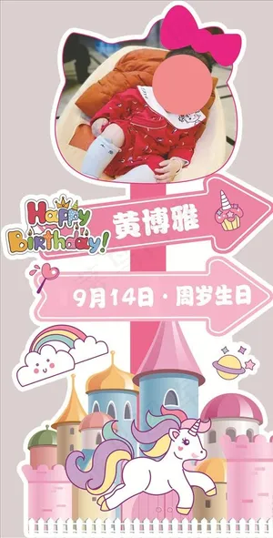 婴儿生日迎宾牌图片