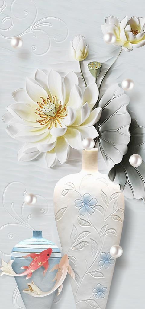 浮雕花瓶玄关图片