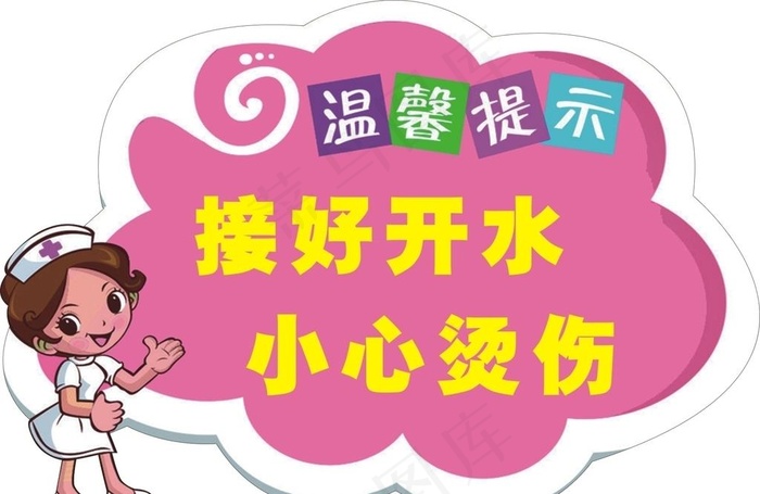 小心烫伤温馨提示图片cdr矢量模版下载