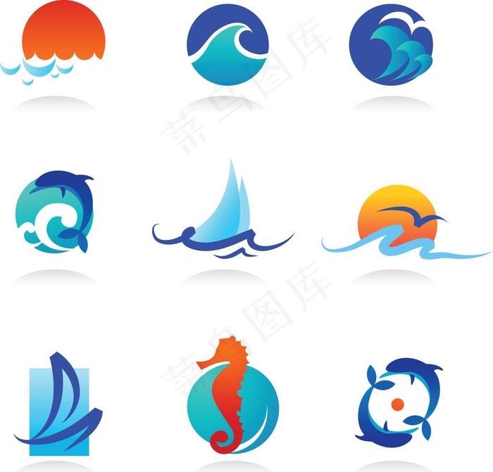 水花 水波 海浪图片eps,ai矢量模版下载