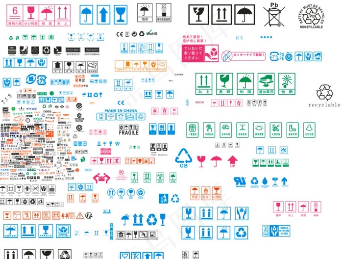 瓦楞纸箱常用标志图片