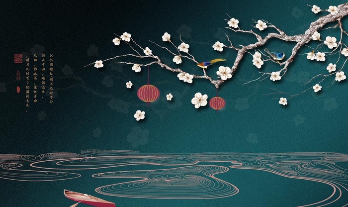新中式壁画图片(9072X5670(DPI:72))psd模版下载