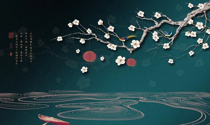 新中式壁画图片(9072X5670(DPI:72))psd模版下载