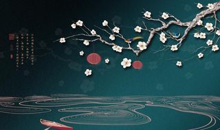 新中式壁画图片