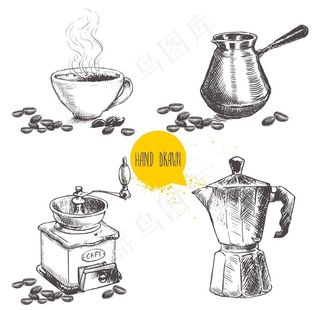 手绘咖啡图片