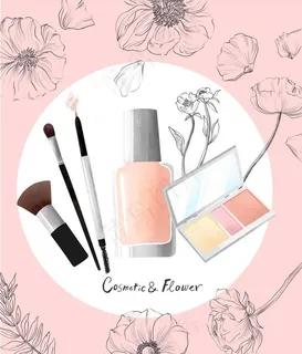 手绘花卉护肤品化妆品广告图片