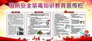 国防安全禁毒知识教育宣传栏图片