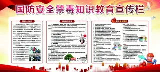 国防安全禁毒知识教育宣传栏图片