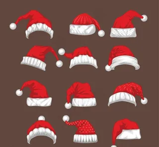 圣诞老人的帽子集图片