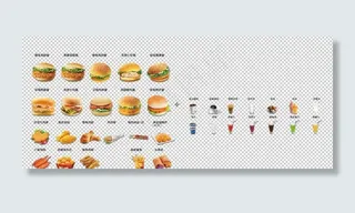 汉堡小吃奶茶分层素材图片