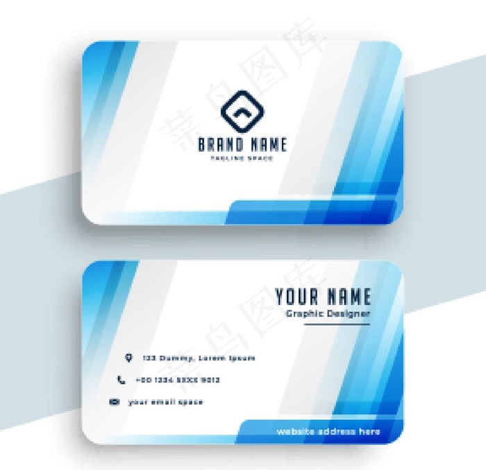 蓝色渐变商务名片图片