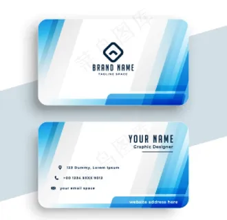 蓝色渐变商务名片图片