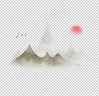 古风描金水墨山水图片 古风描金水墨山水图片