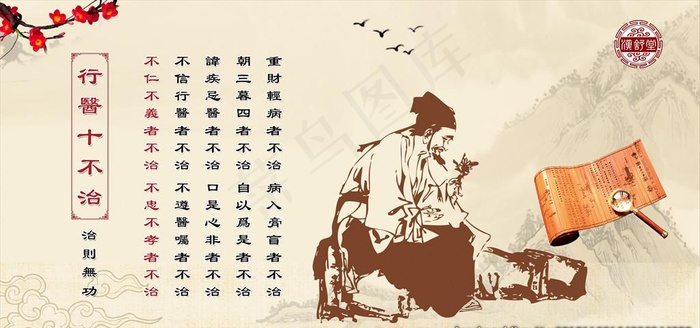 中医行医八不治海报展板图片