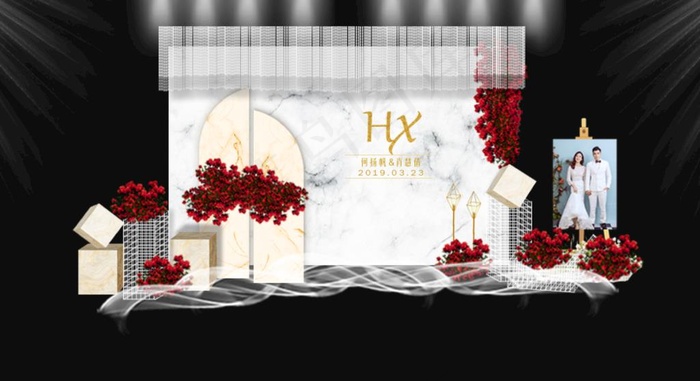 大理石风婚礼图片