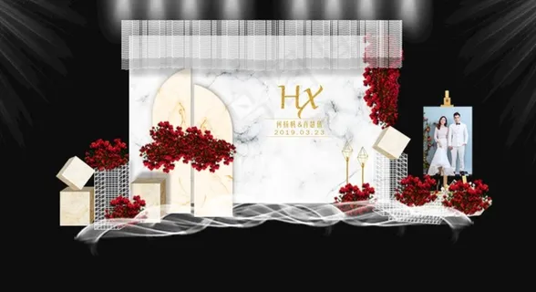 大理石风婚礼图片