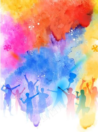 五彩水墨狂欢背景图片