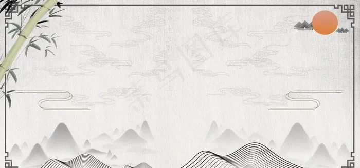 中国风水墨背景图片(7087X3543(DPI:150))psd模版下载