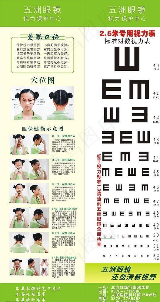 2008年最新视力表及眼保健操图片cdr矢量模版下载