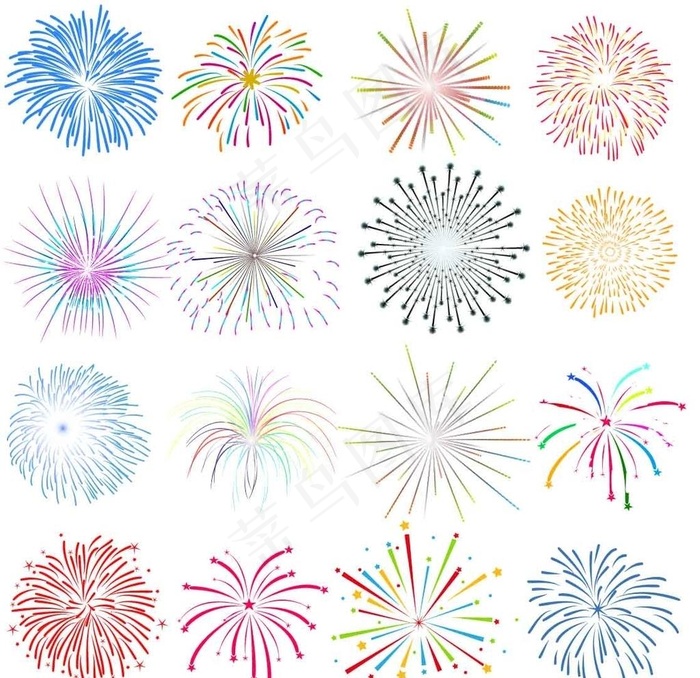 矢量烟花 过年  节日图片