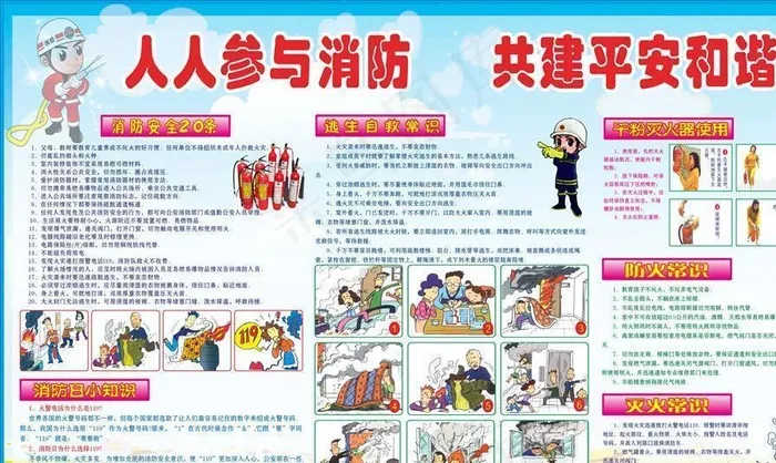 消防宣传栏图片cdr矢量模版下载
