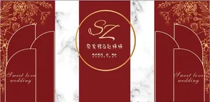 红色婚礼背景图片