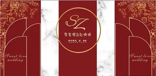 红色婚礼背景图片