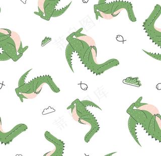 无缝花纹 鳄鱼图片