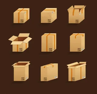 矢量纸箱素材图片