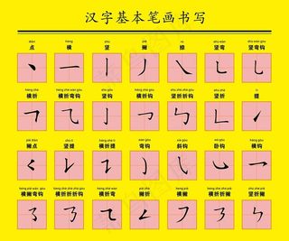 汉字基本笔画书写图片